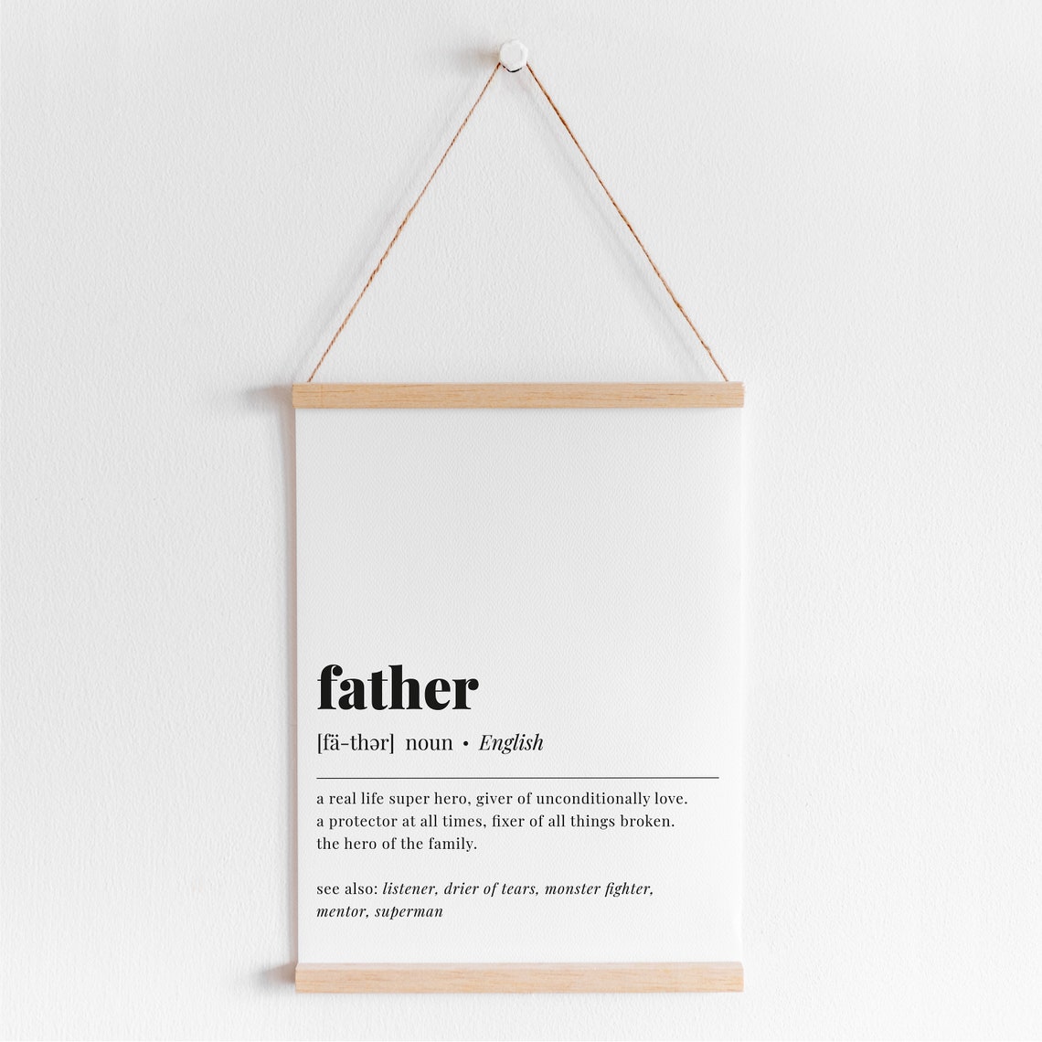 Father Definition Real Life Hero Gift Minimalist Typography Poster - Image 6