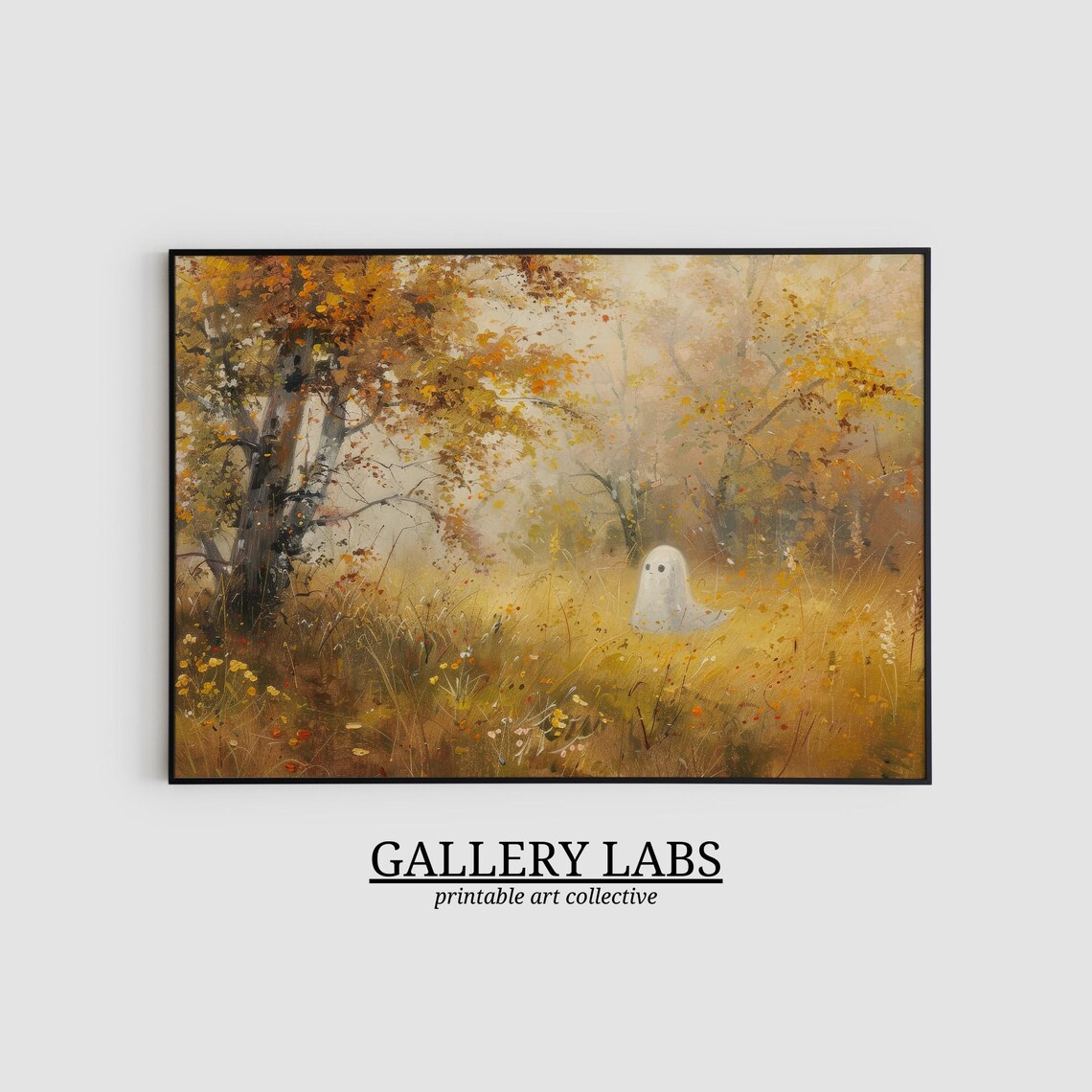 Cute Ghost Vintage Halloween Art Print, Dark Academia - Image 2