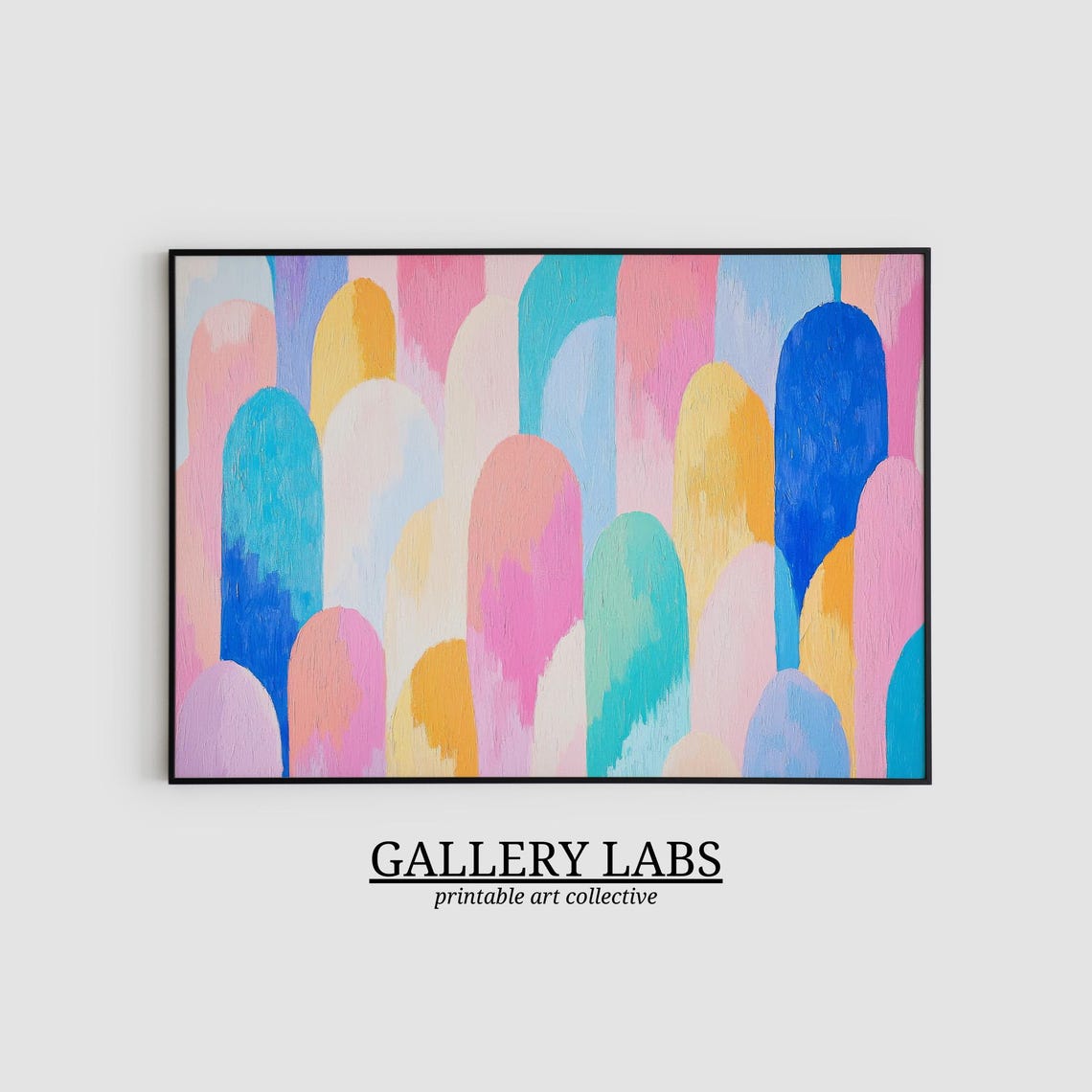 Colorful Abstract Arches Pink Blue Yellow Modern Wall Art Poster - Image 2