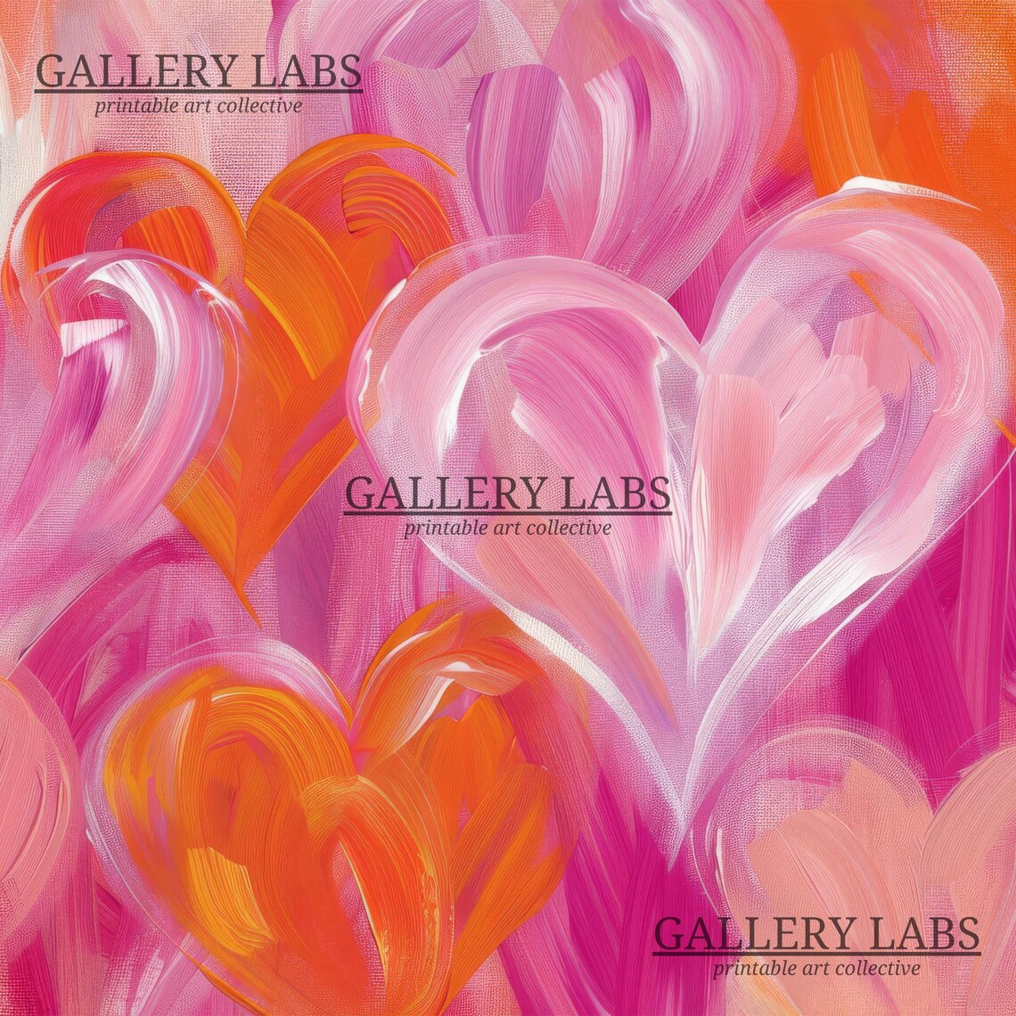 Pink Orange Print, Trendy Apartment Wall Art - Image 4