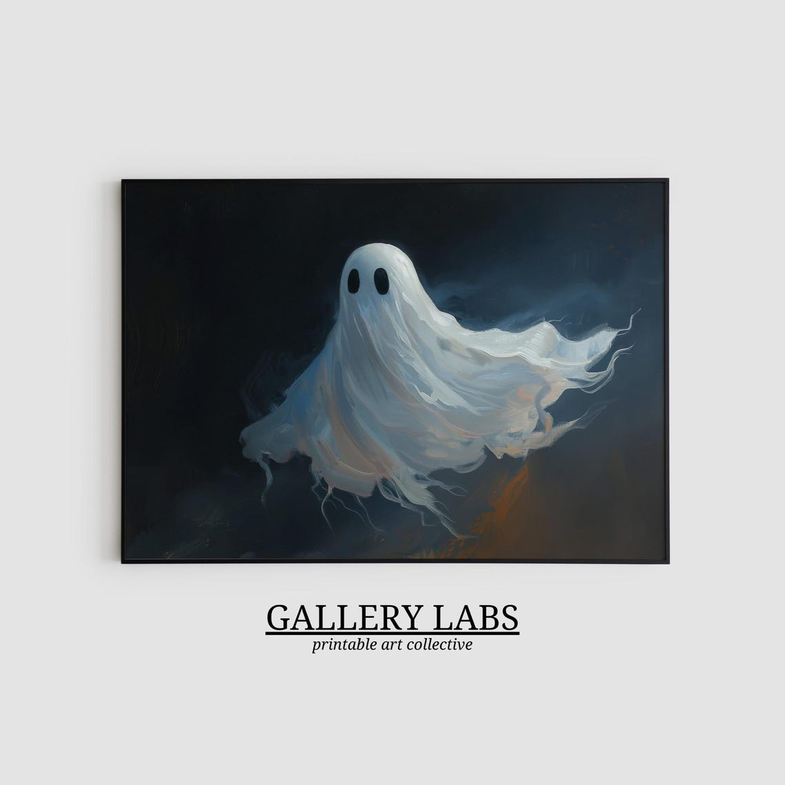 Cute Ghost Painting Halloween Wall Art Halloween Decor Halloween Print Dark Academia Spooky Decor Art - Image 2
