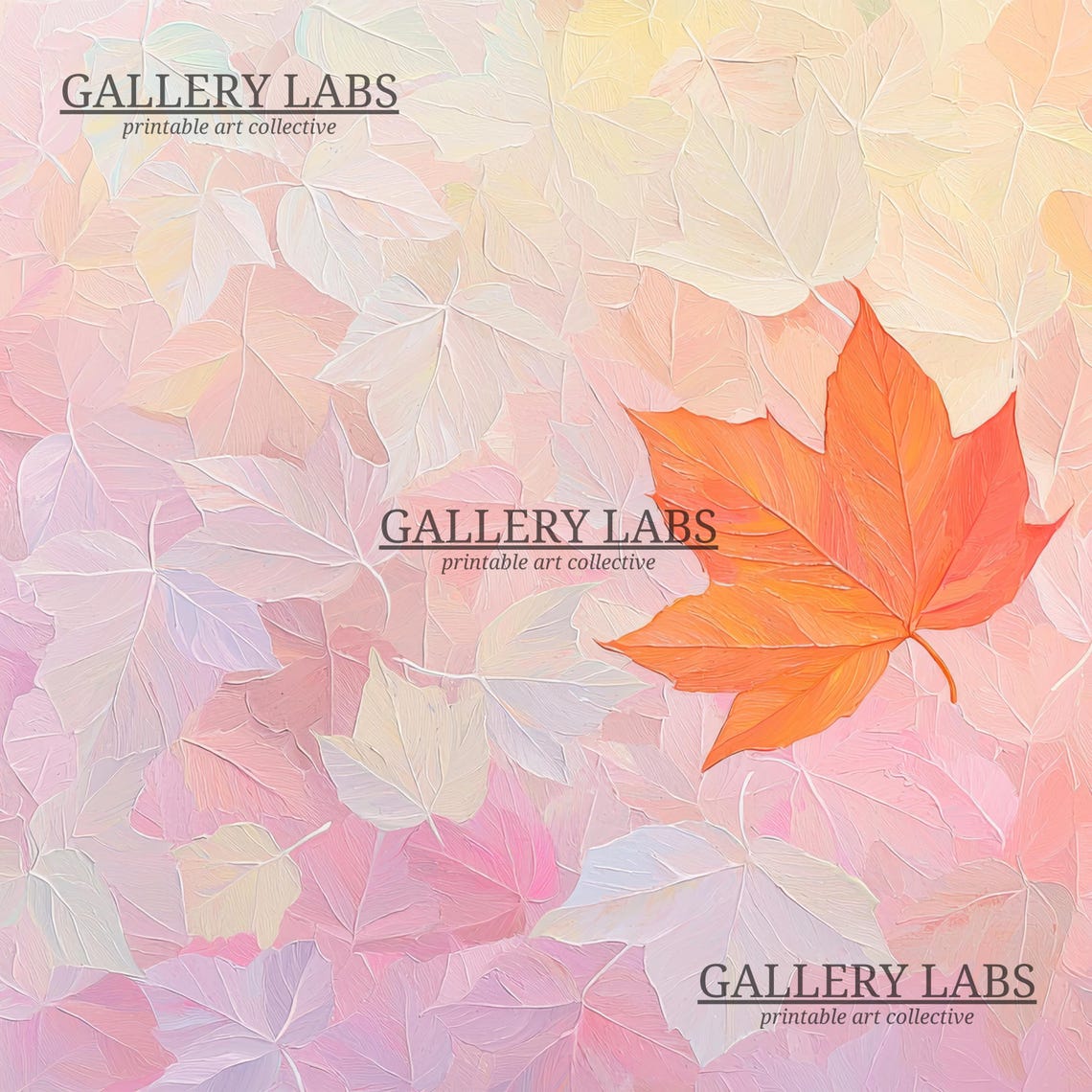 Pink Abstract Fall Leaf Print Seasonal Decor Autumn Art Trendy Decor Cute Fall Still Life Preppy Decor Art - Image 4