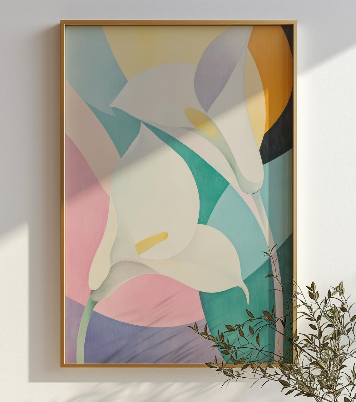 Abstract Soft Pastel Calla Lily Floral Botanical Painting Poster - Image 2