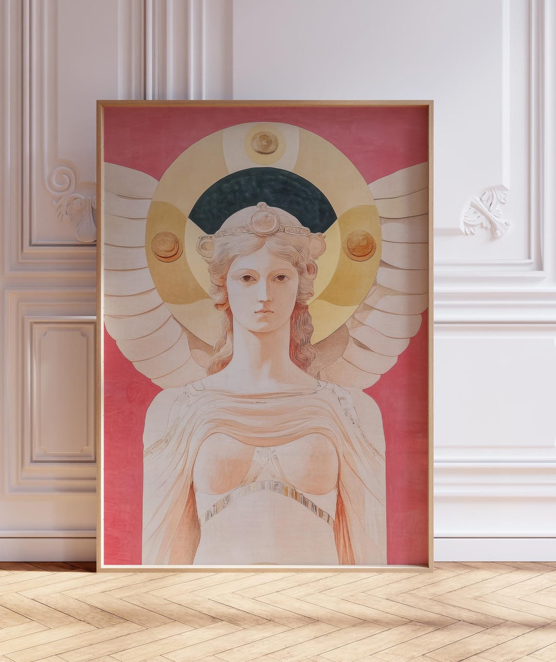 Athena Greek Goddess with Golden Halo Mythology Painting Poster