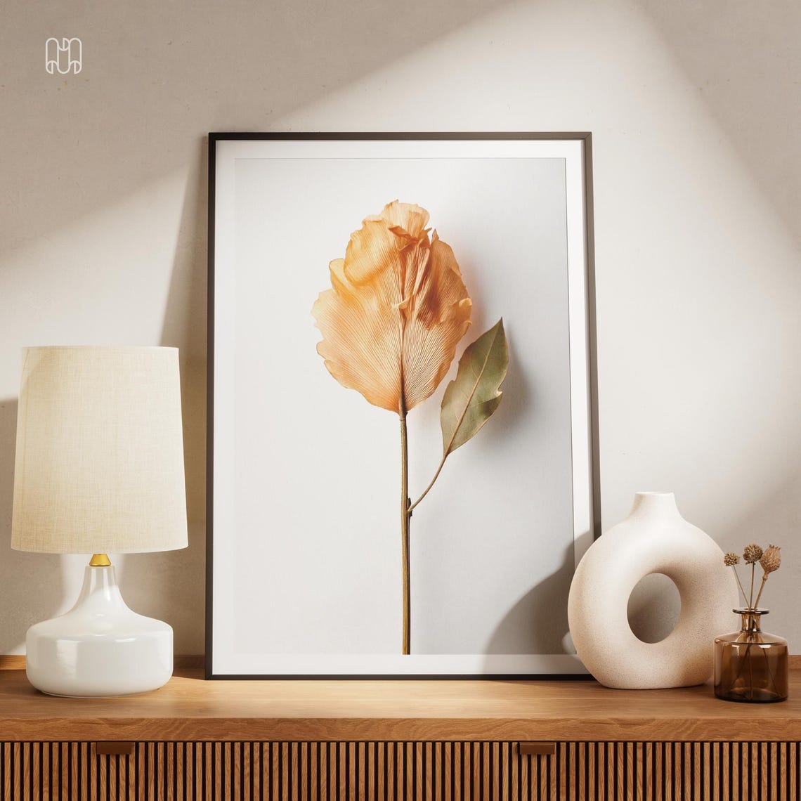Golden Bloom Minimal Wall Decor Art Poster