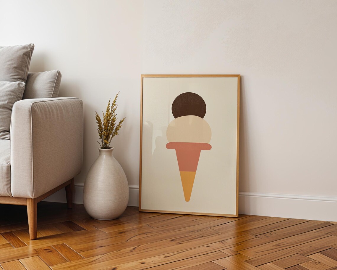 Double Scoop Ice Cream, Minimalist Poster - Image 4