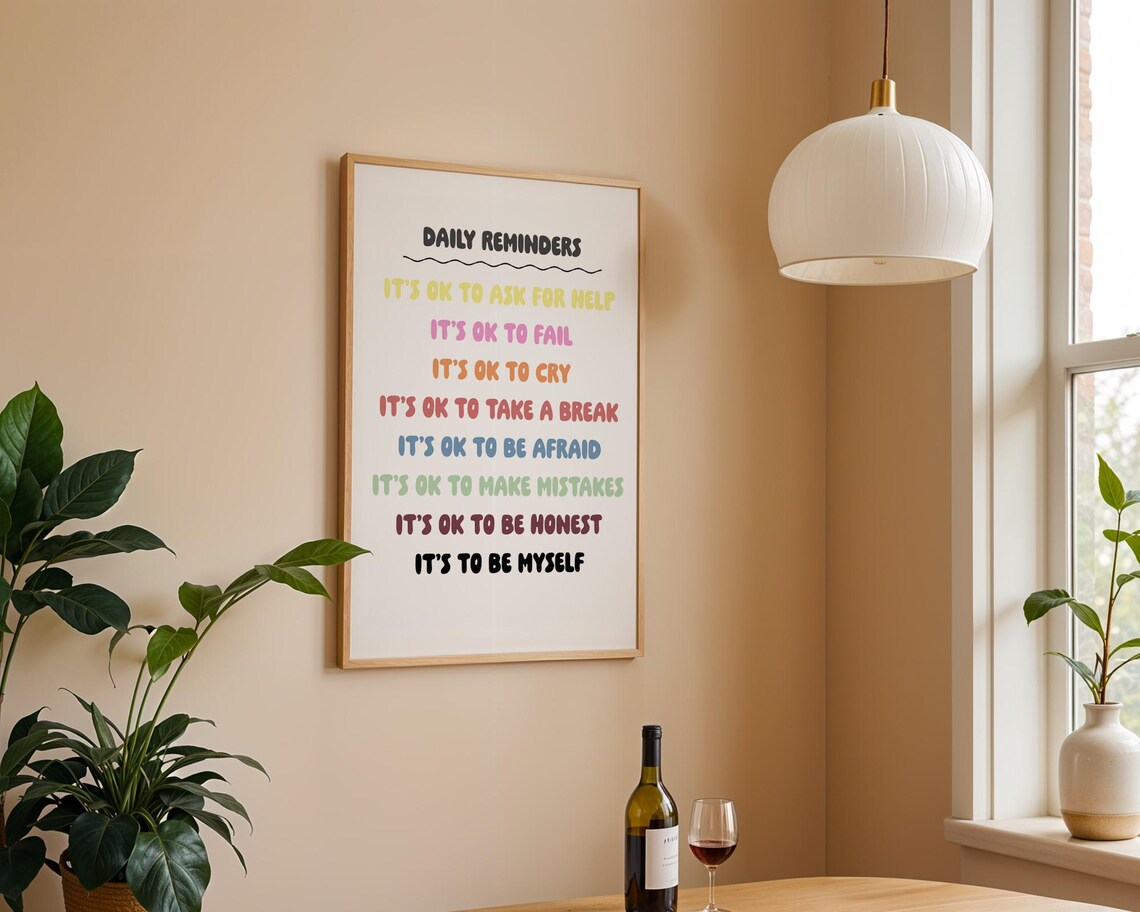 Daily Reminders Colorful Affirmations Poster for Mental Health Decor - Image 3