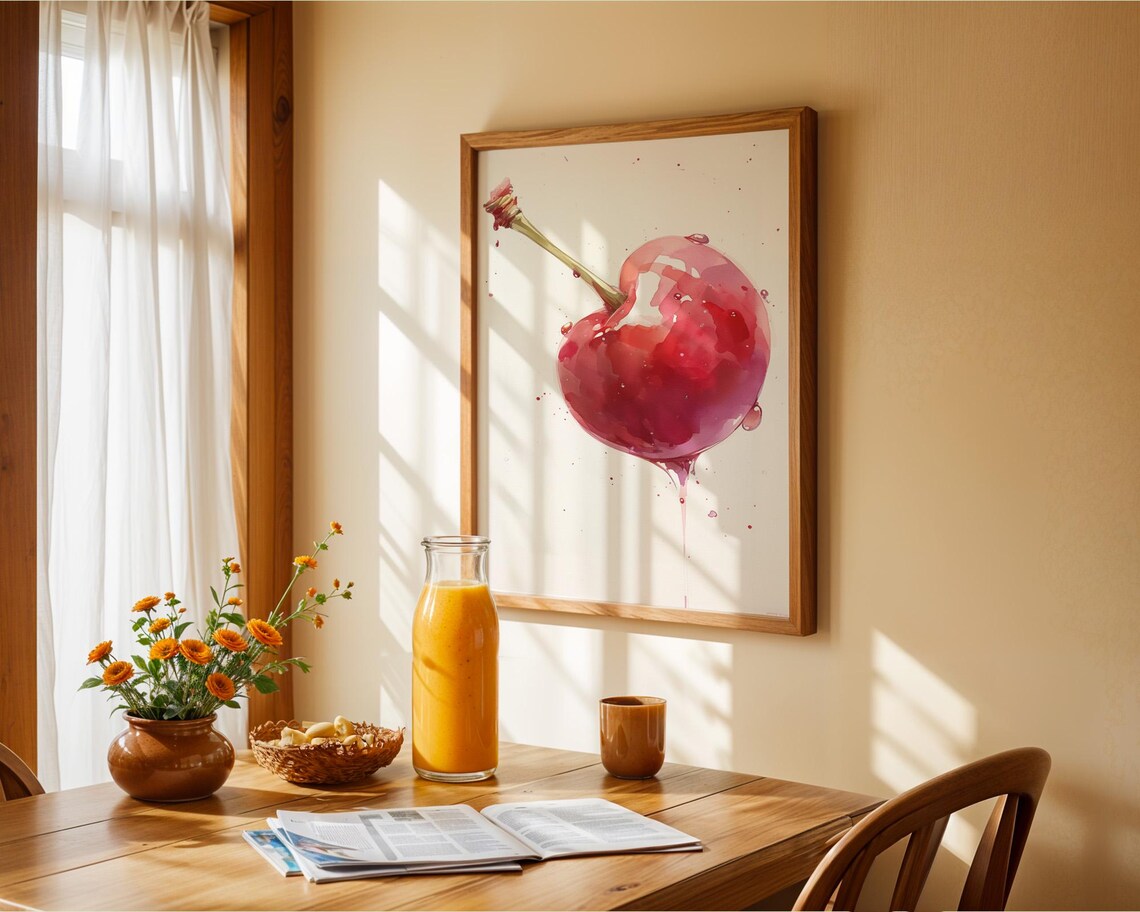Cherry Art Print, Kitchen And Room Decor - Image 3