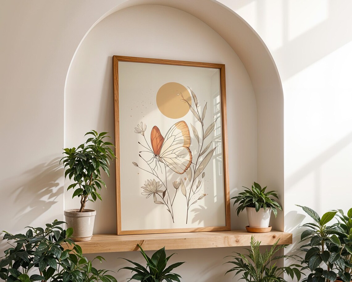 Butterfly Home Kitchen Office Decor, Art Print
