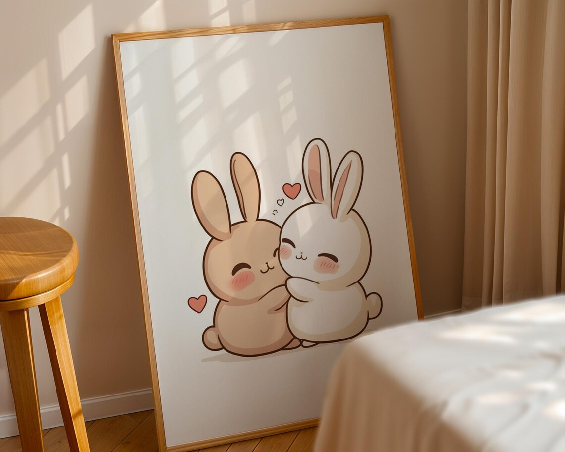 Cute Rabbit Couple, Home and Room Decor - Image 4