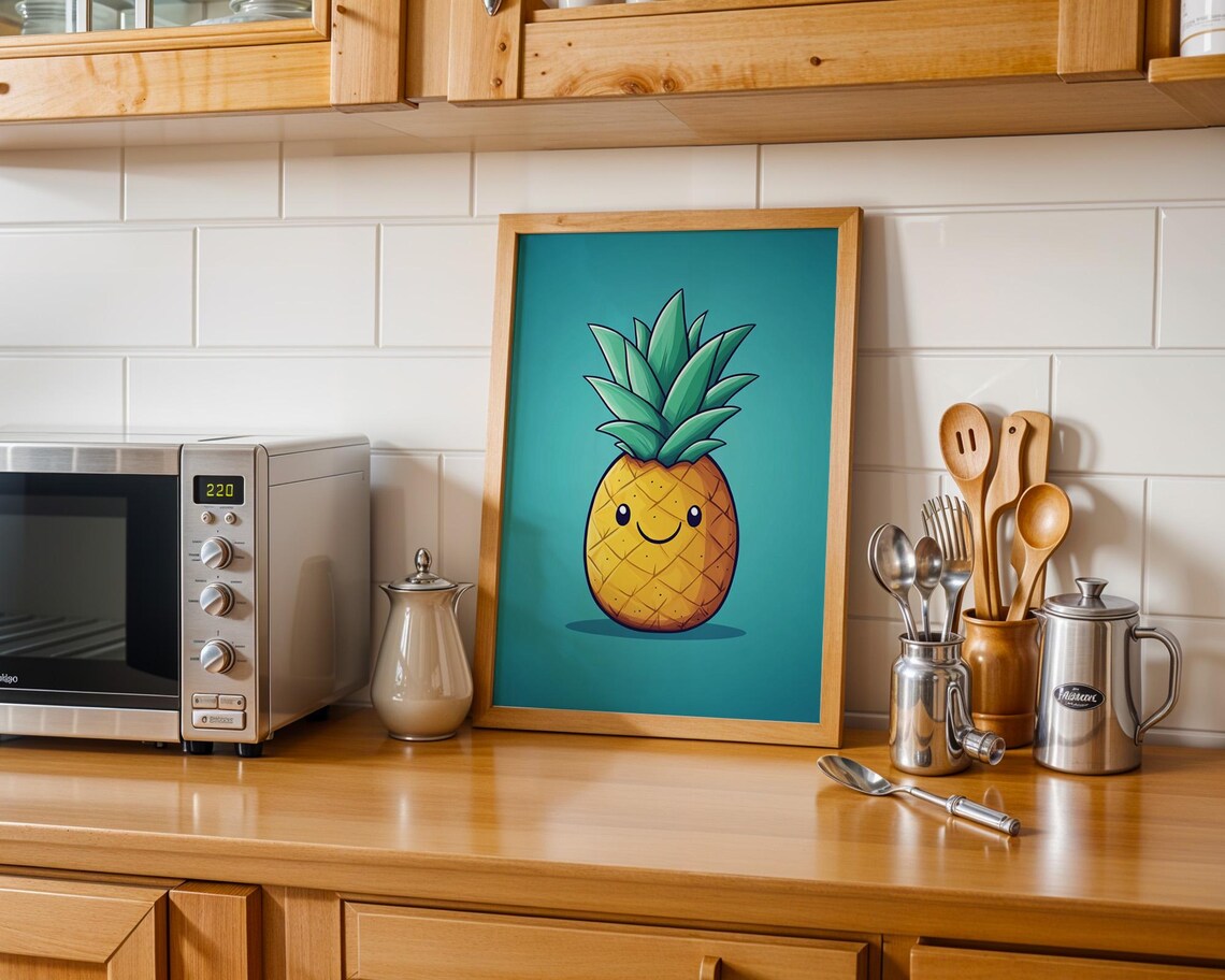 Cute Pineapple Kids Art Print, Kitchen Decor - Image 3