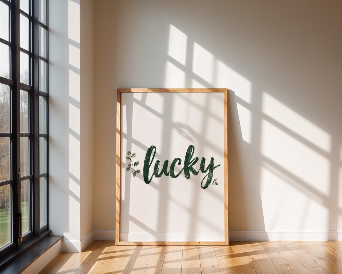 Lucky Green Text, Kitchen Office Room Decor - Image 5