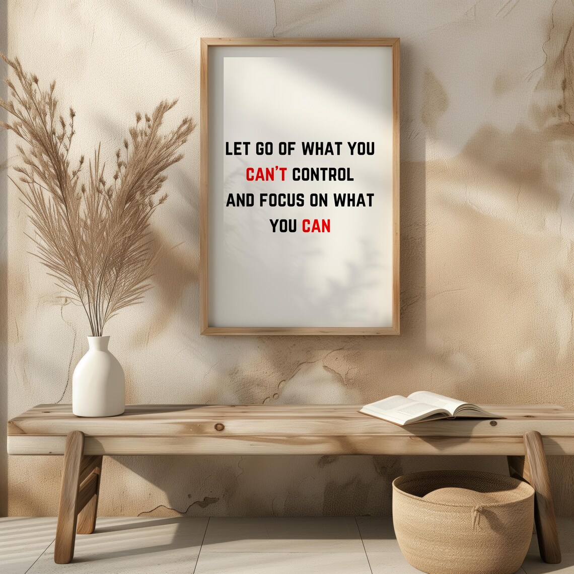 Let Go of What You Can't Control Focus Minimalist Quote Poster - Image 6
