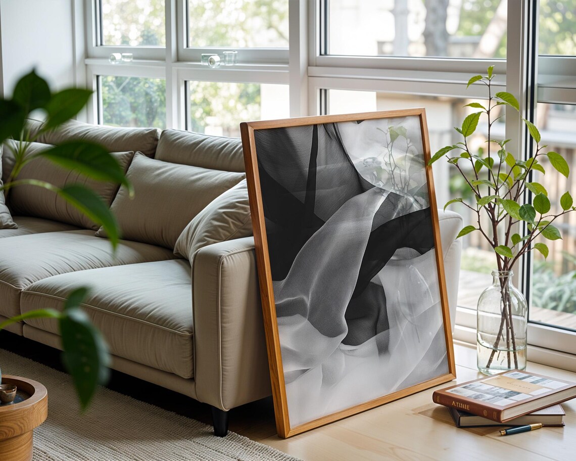 Black And White Flow Art Print, Room Decor - Image 3