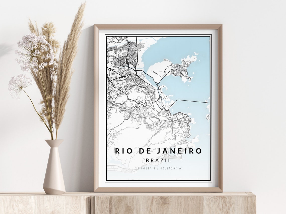 Rio de Janeiro Brazil Minimalist City Map Coordinates Poster