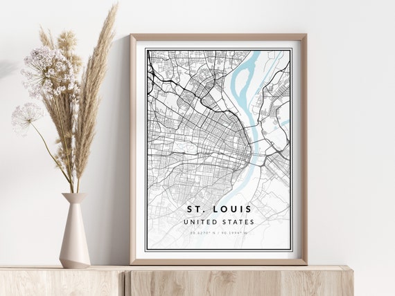 St Louis City Map Print Poster Wall Art Geographic