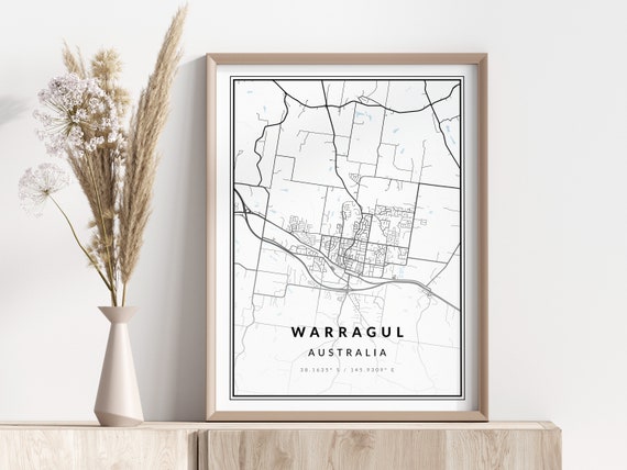 Warragul Map Print Poster Wall Art Geographic