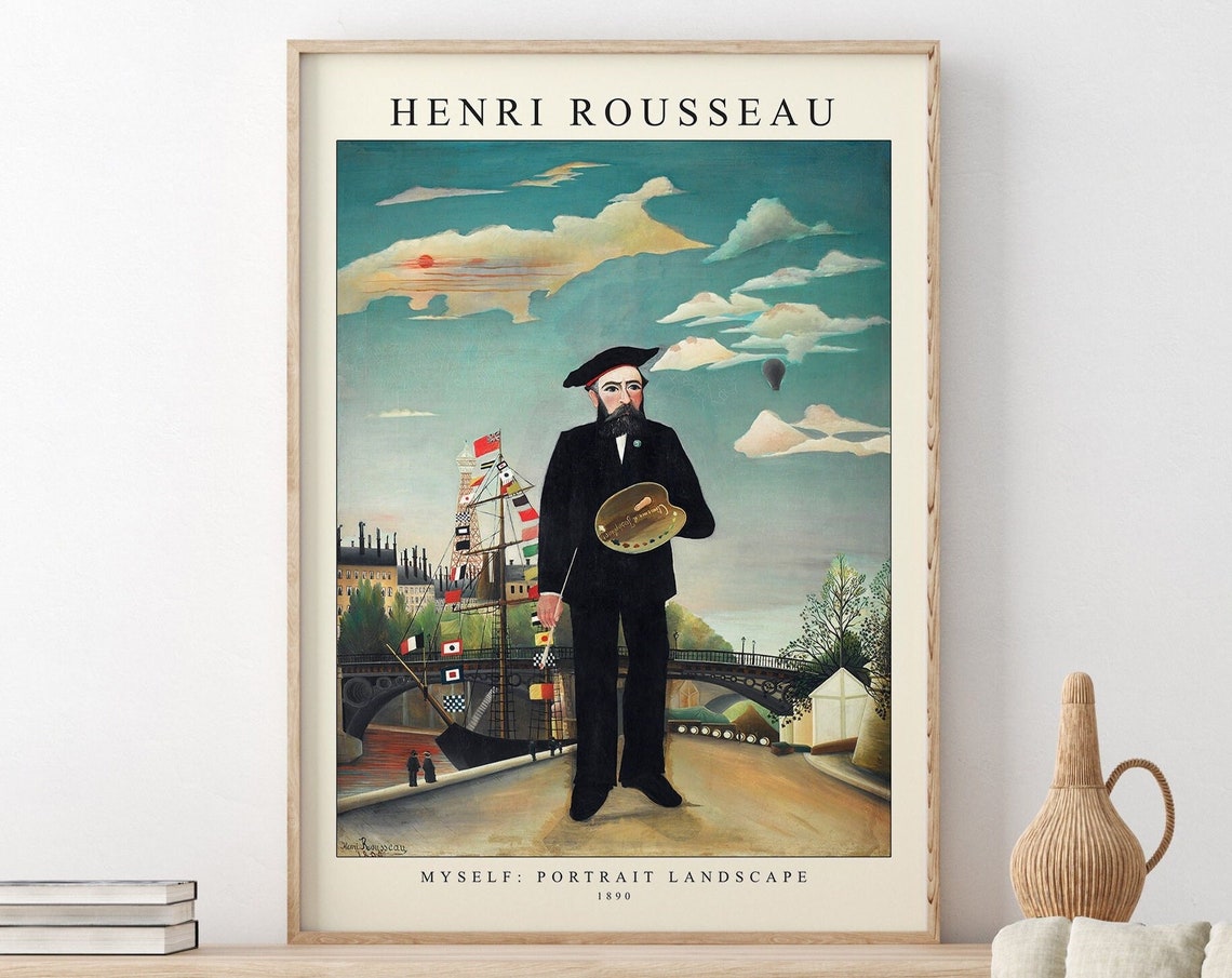 Henri Rousseau Myself Portrait Landscape 1890 Harbor Art Poster