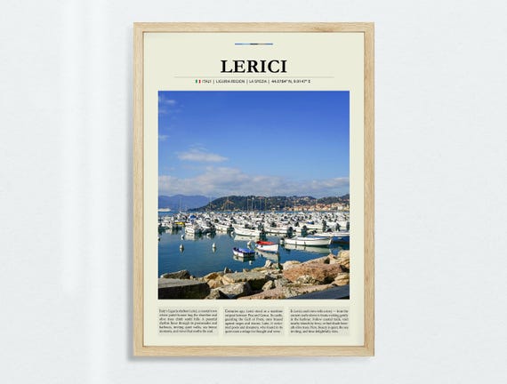 Romantic Lerici Wall Art Italian Riviera Poster Coastal Village Decor