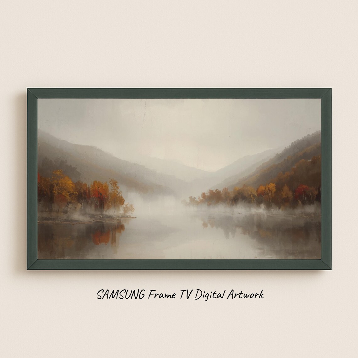 Samsung Frame Tv Art Autumn Valley At Dawn Moody Misty Impression