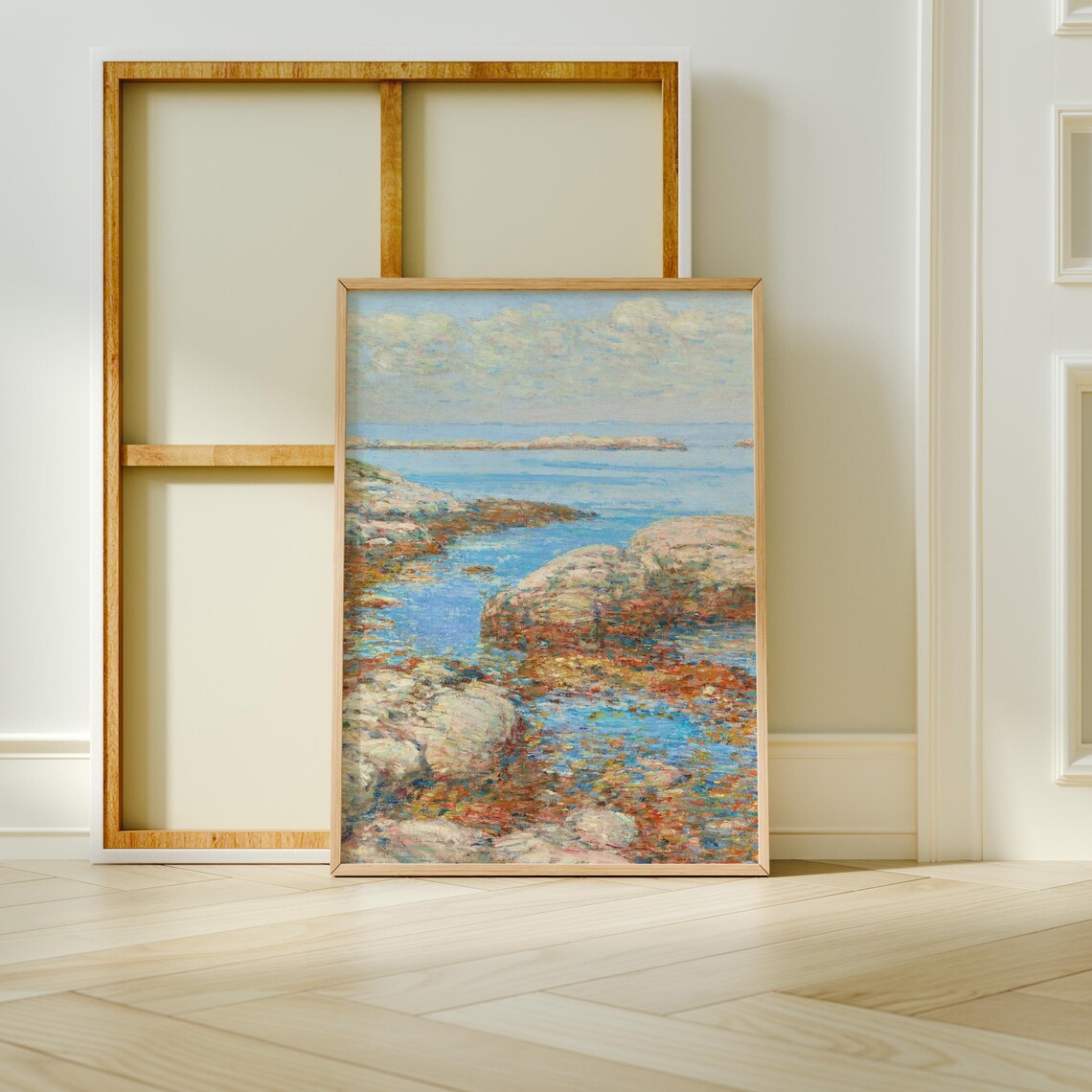 Impressionist Rocky Coast Tide Pool Seascape Vintage Coastal Art Poster - Image 3