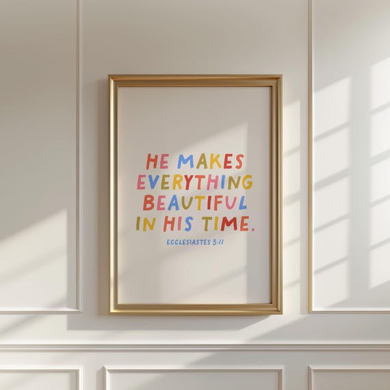 Ecclesiastes 311 Christian Wall Art Bible Verse Wall Art Minimalist Christian Quote Inspirational Saying Motivational Wall Art
