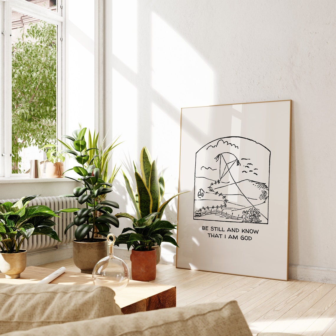 Be Still And Know Christian Wall Art Bible Verse Wall Decor Christian Home Decorations Apartment Housewarming Gift Sketch - Image 3