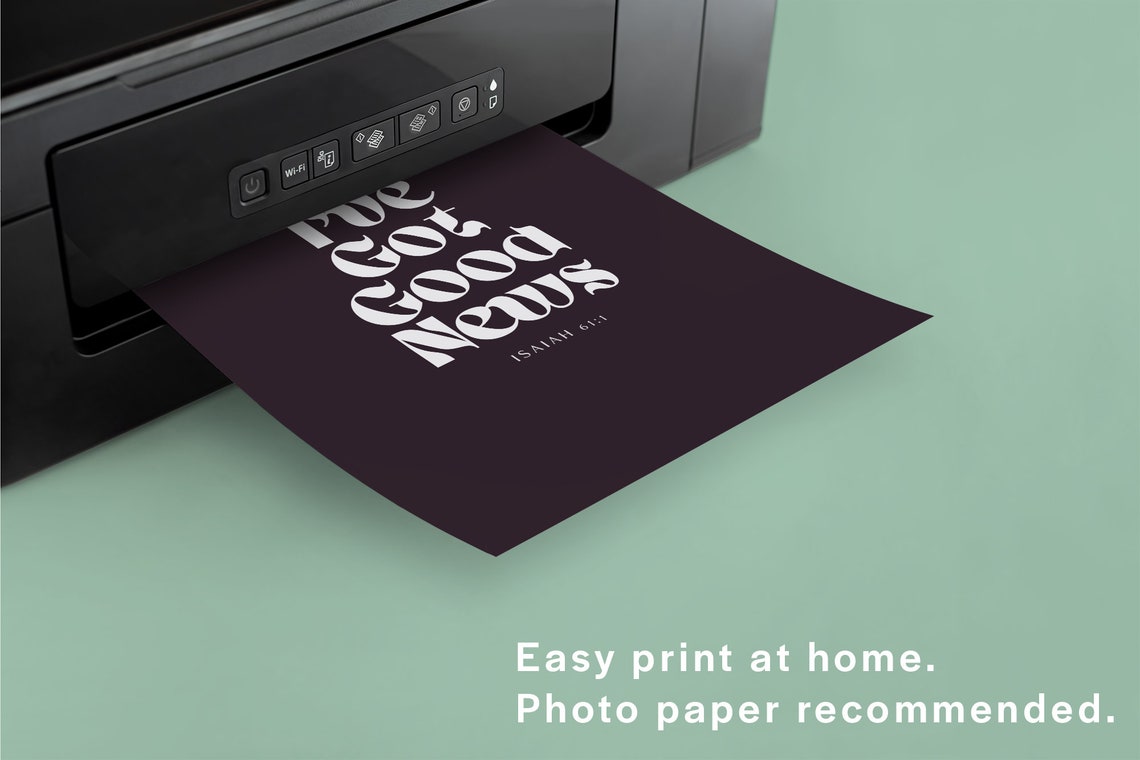 I've Got Good News Isaiah 61:1 Bold Typography Dark Plum Poster - Image 2