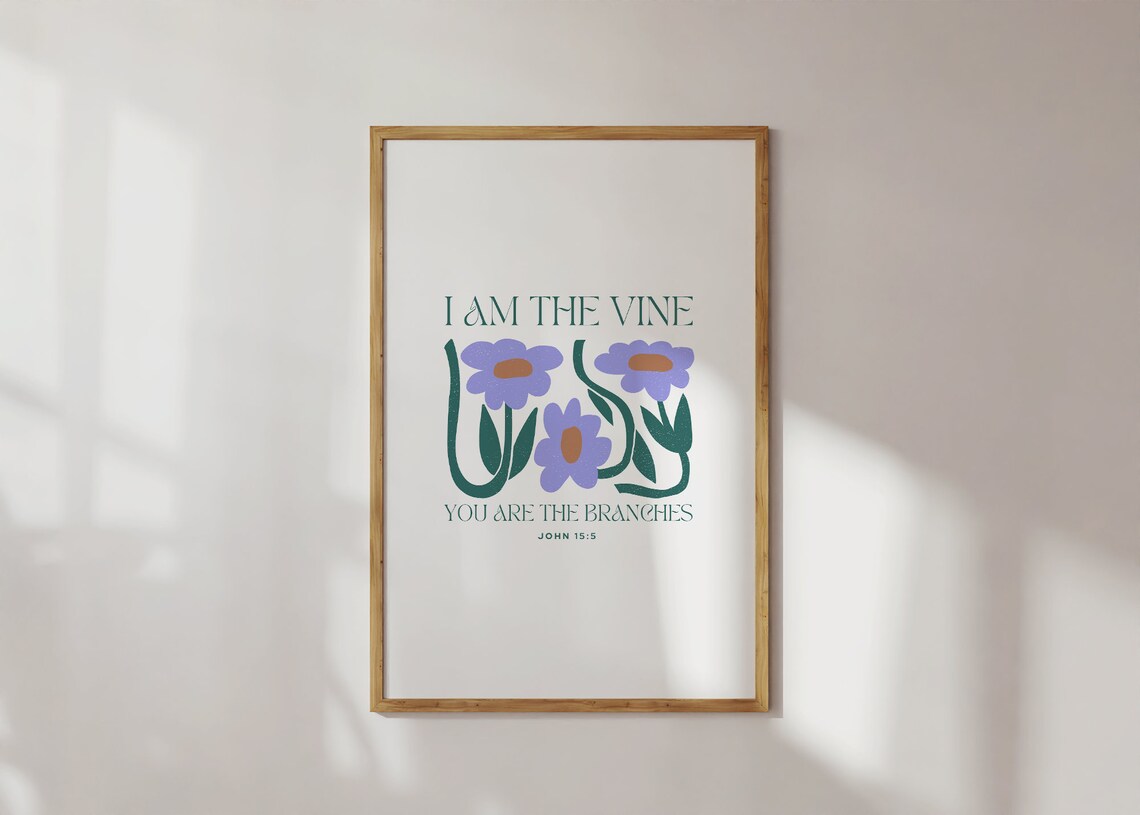 Remain In Me I Will Remain In You John 15 Floral Two Piece Poster - Image 2