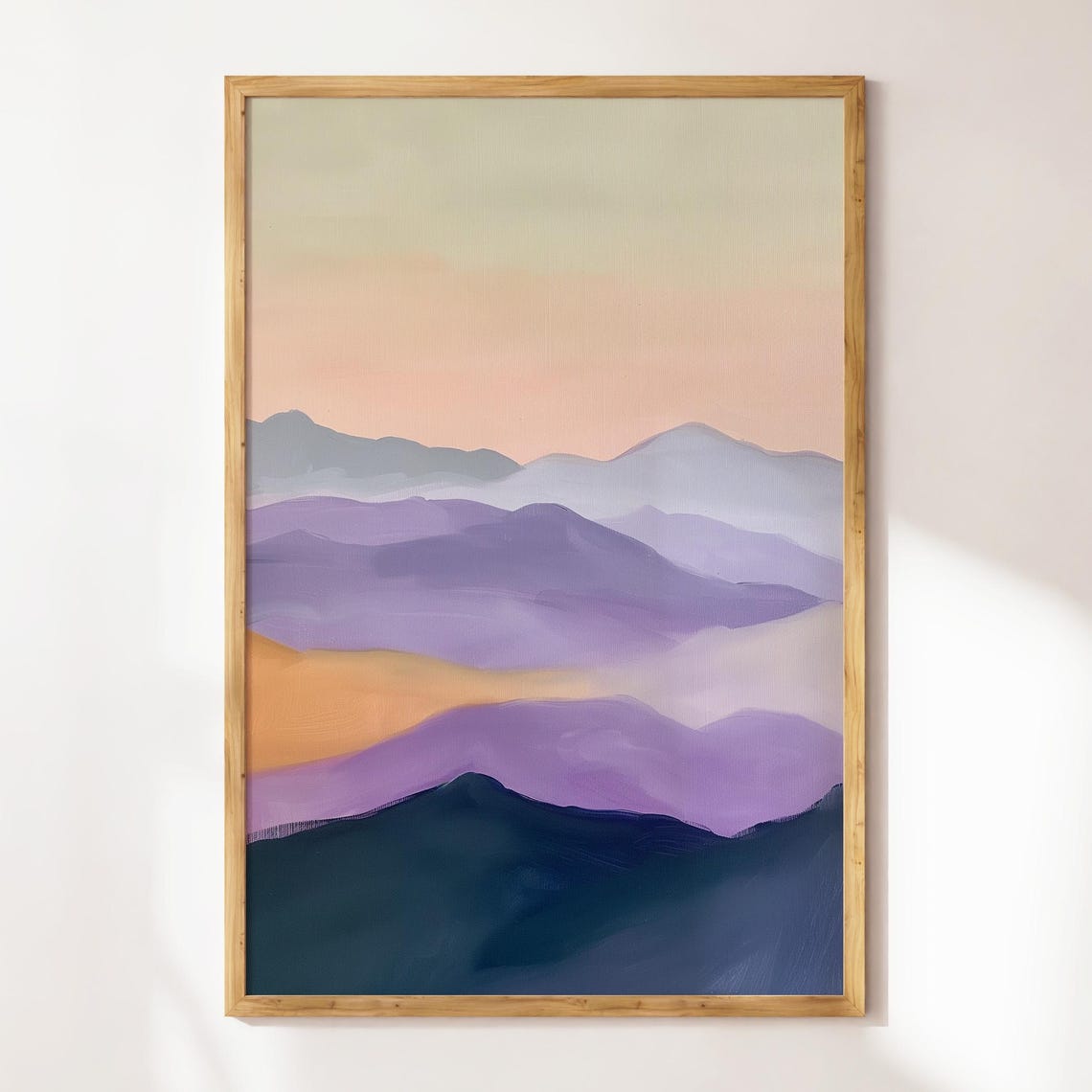 Purple Mountain Layers Sunset Abstract Landscape Painting Poster - Image 3