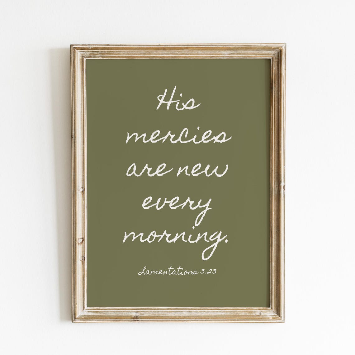 His Mercies Are New Every Morning Green Lamentations Scripture Poster