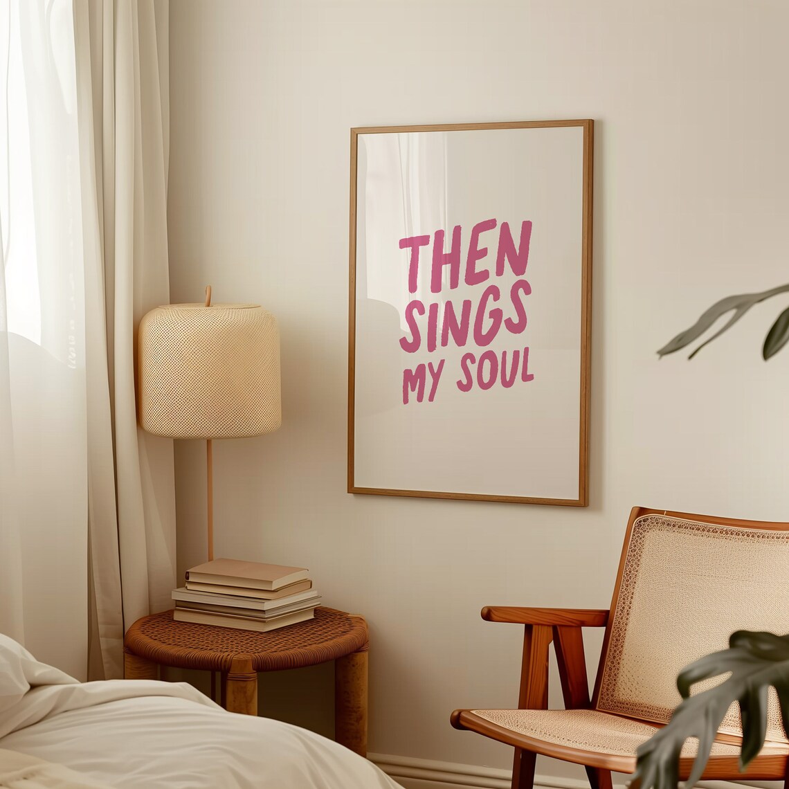 Then Sings My Soul Pink Hymn Lyric Typography Christian Poster - Image 4