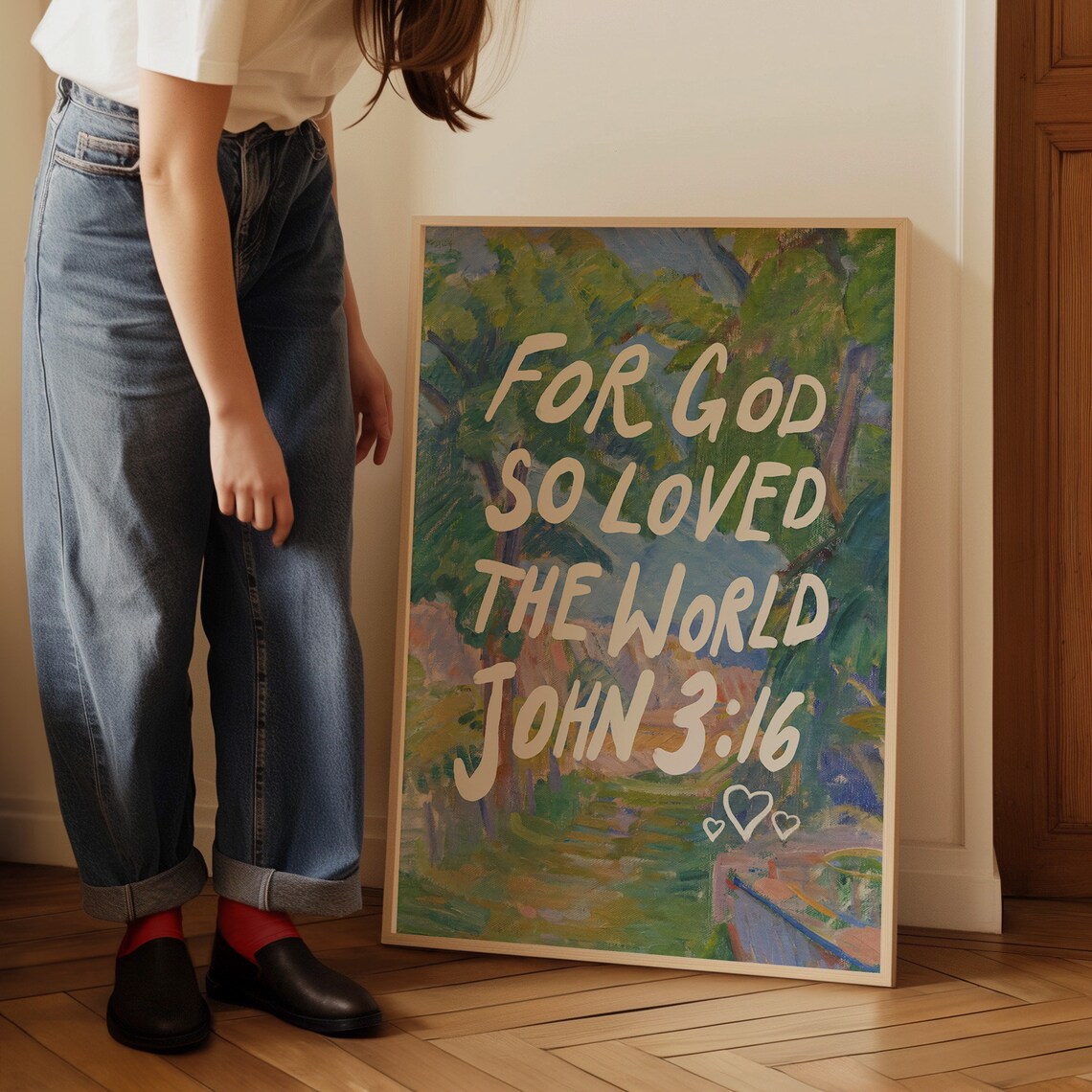 John 3:16 Watercolor Scripture Art Print - Image 3