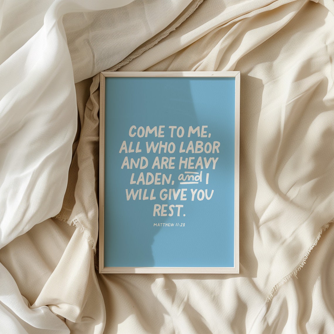 Matthew 1128 Christian Wall Art Minimalist Bible Verse Quote Wall Art Apartment Housewarming Gift - Image 4