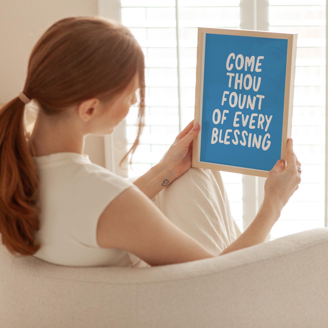 Come Thou Fount of Every Blessing Bold Blue Background Poster - Image 4