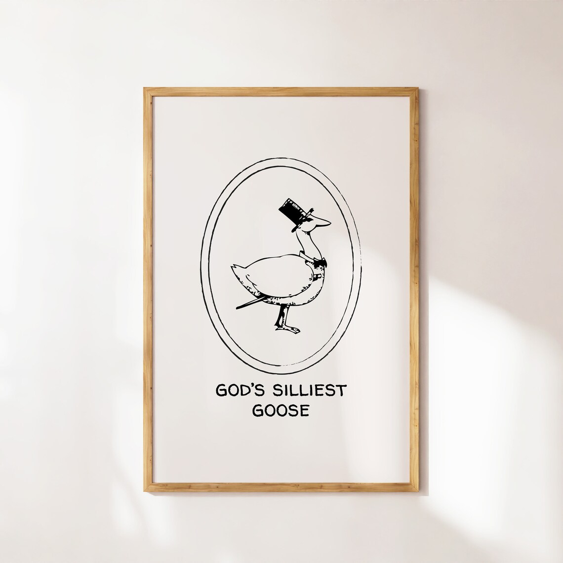 Gods Silliest Goose Funny Vintage Top Hat Christian Art Poster - Image 4