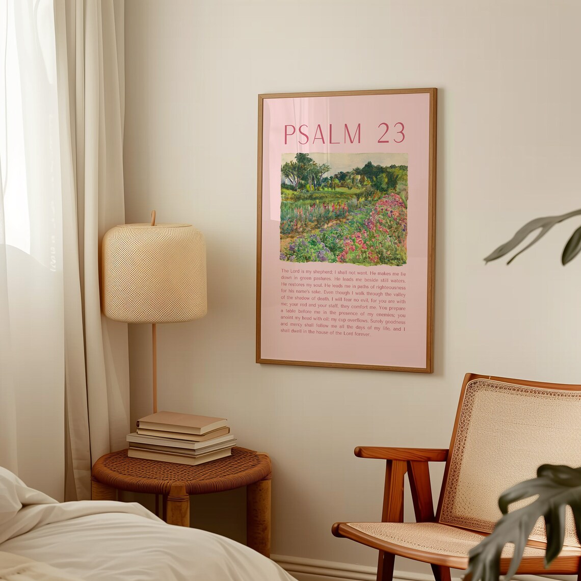 Psalm 23 Vintage Flower Art Print, Christian Verse - Image 4