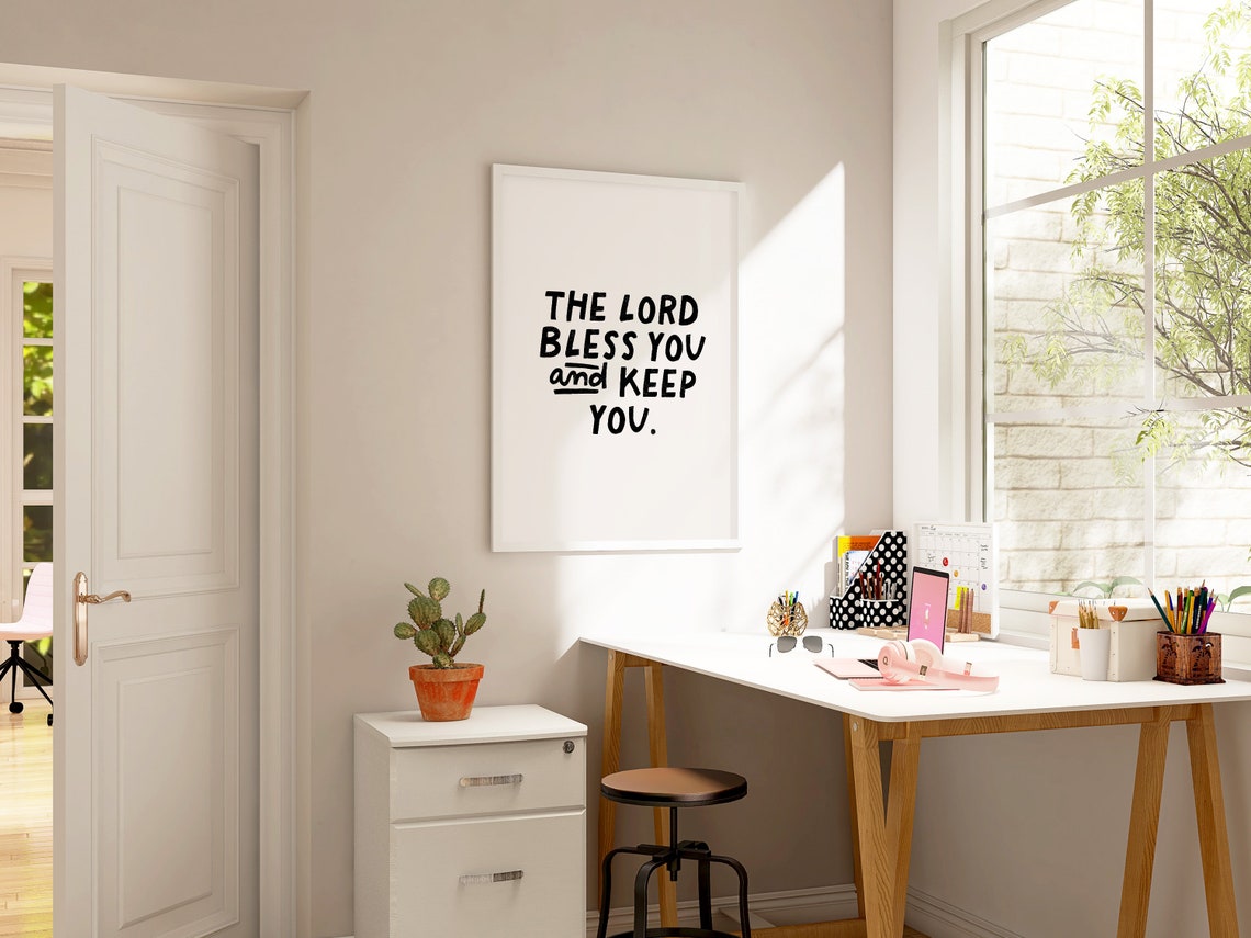 The Lord Bless You And Keep You Minimalist Handwritten Bible Poster - Image 4