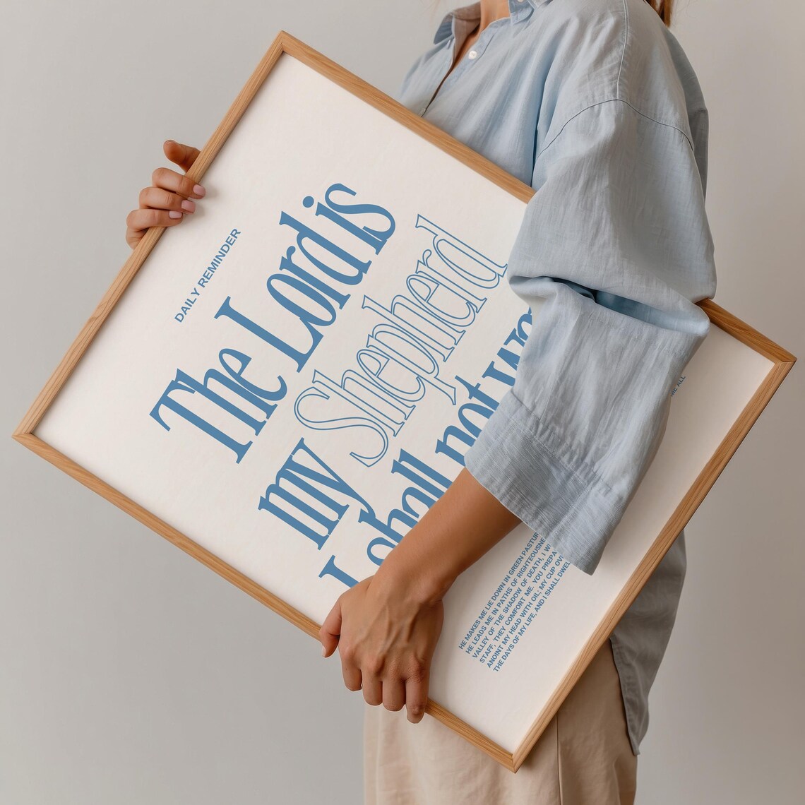 Daily Reminder The Lord Is My Shepherd I Shall Not Want Blue Type Poster - Image 2