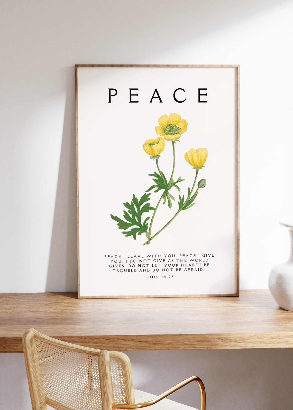 Peace I Leave With You John 14 Botanical Scripture Verse Poster - Image 4