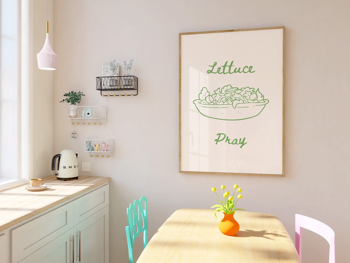 Lettuce Pray Christian Humor Poster, Funny Wall Art - Image 4