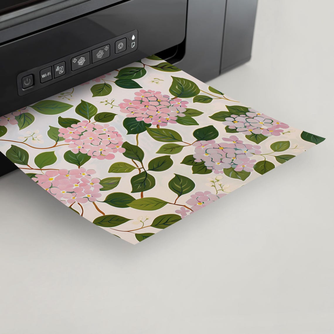 Pink Hydrangea Flower Pattern Botanical Preppy Wall Decor Poster - Image 4
