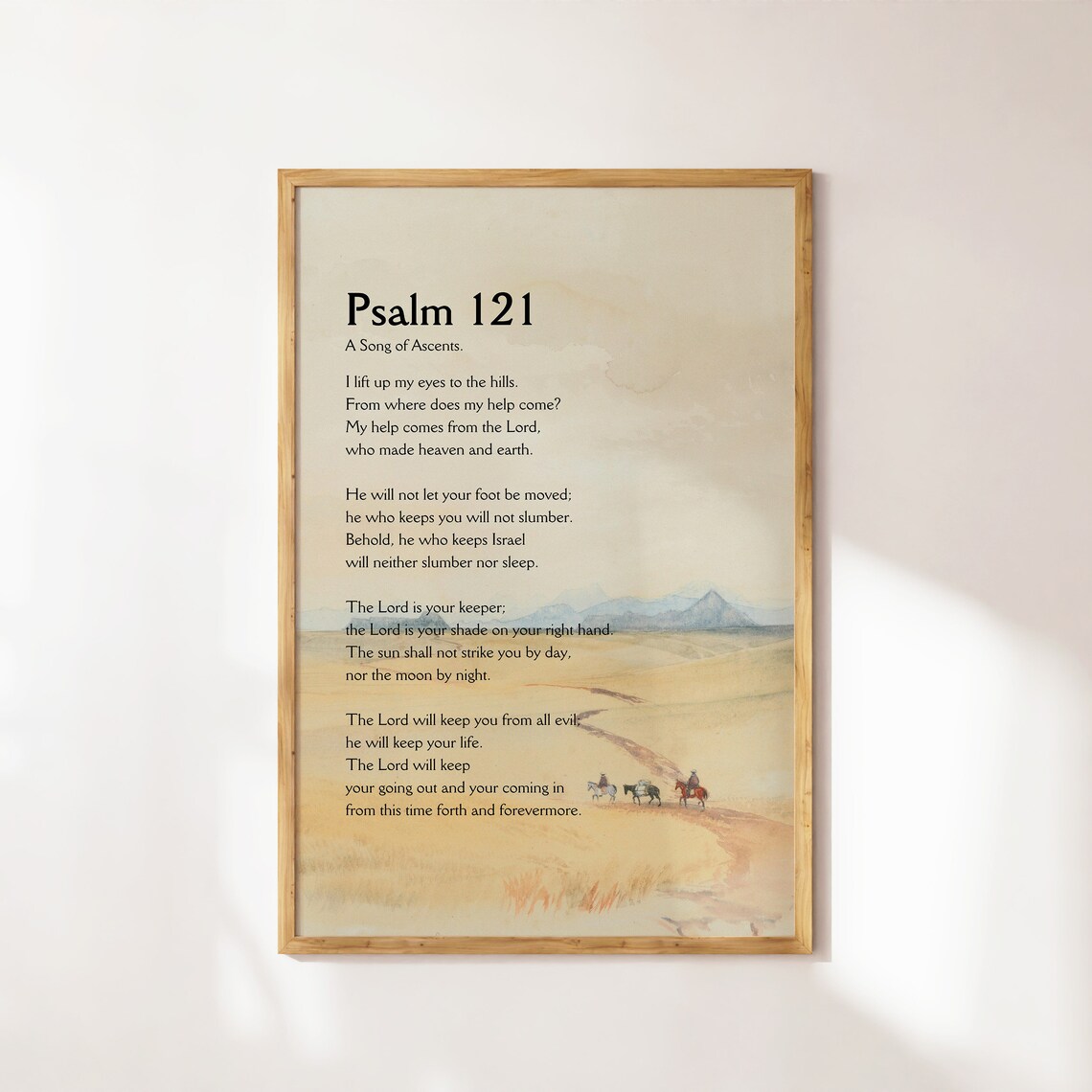 Psalm 121 Song of Ascents Bible Chapter Print Desert Journey Scripture Art - Image 4