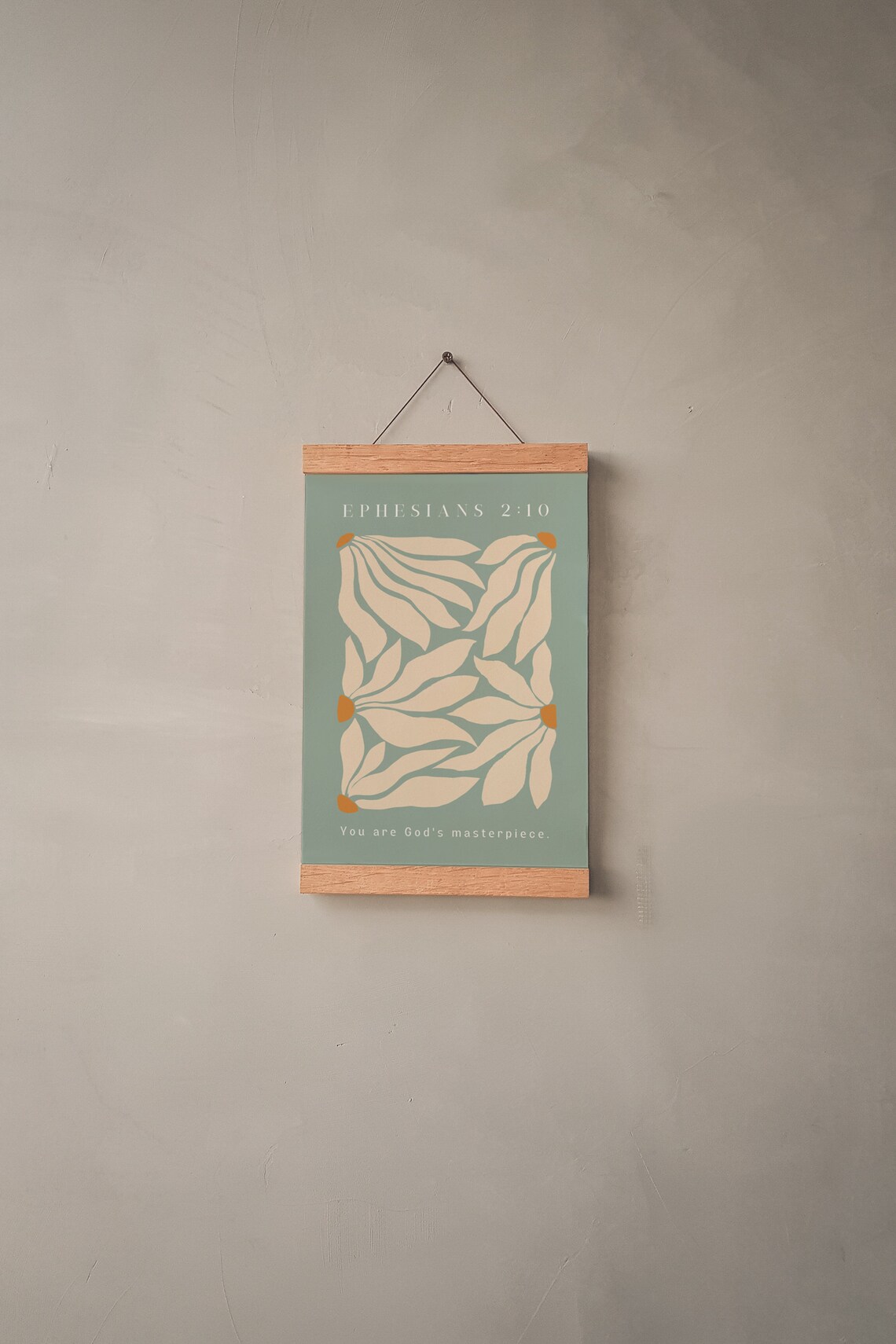 Ephesians 2:10 Sage Green Christian Art Print - Image 4