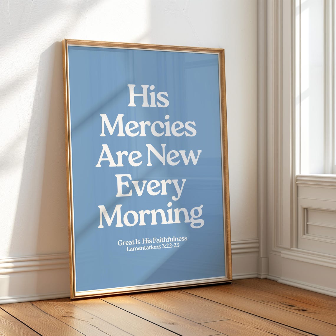 His Mercies Are New Every Morning Blue Bold Serif Lamentations Poster - Image 4
