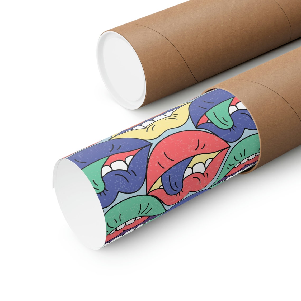Pop Art Colorful Lips Pattern Bold Retro 70s Statement Wall Art - Image 7
