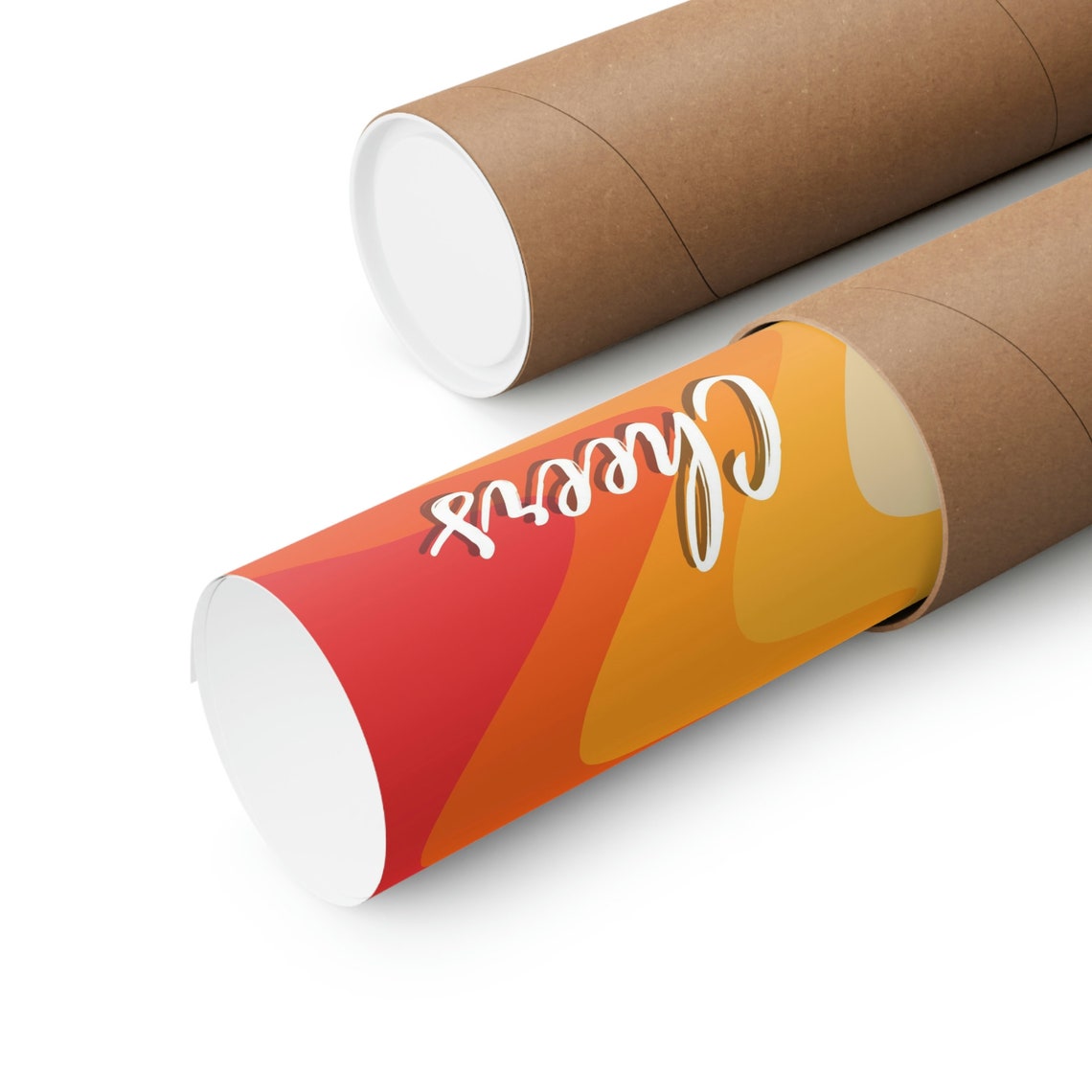 Cheers Retro Script Quote Poster On Orange Red Wavy 70s Waves - Image 8