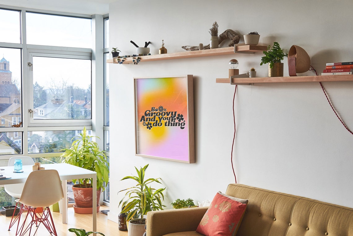Be Groovy And Your Do Thing Retro Daisy 70s Gradient Quote Poster - Image 8