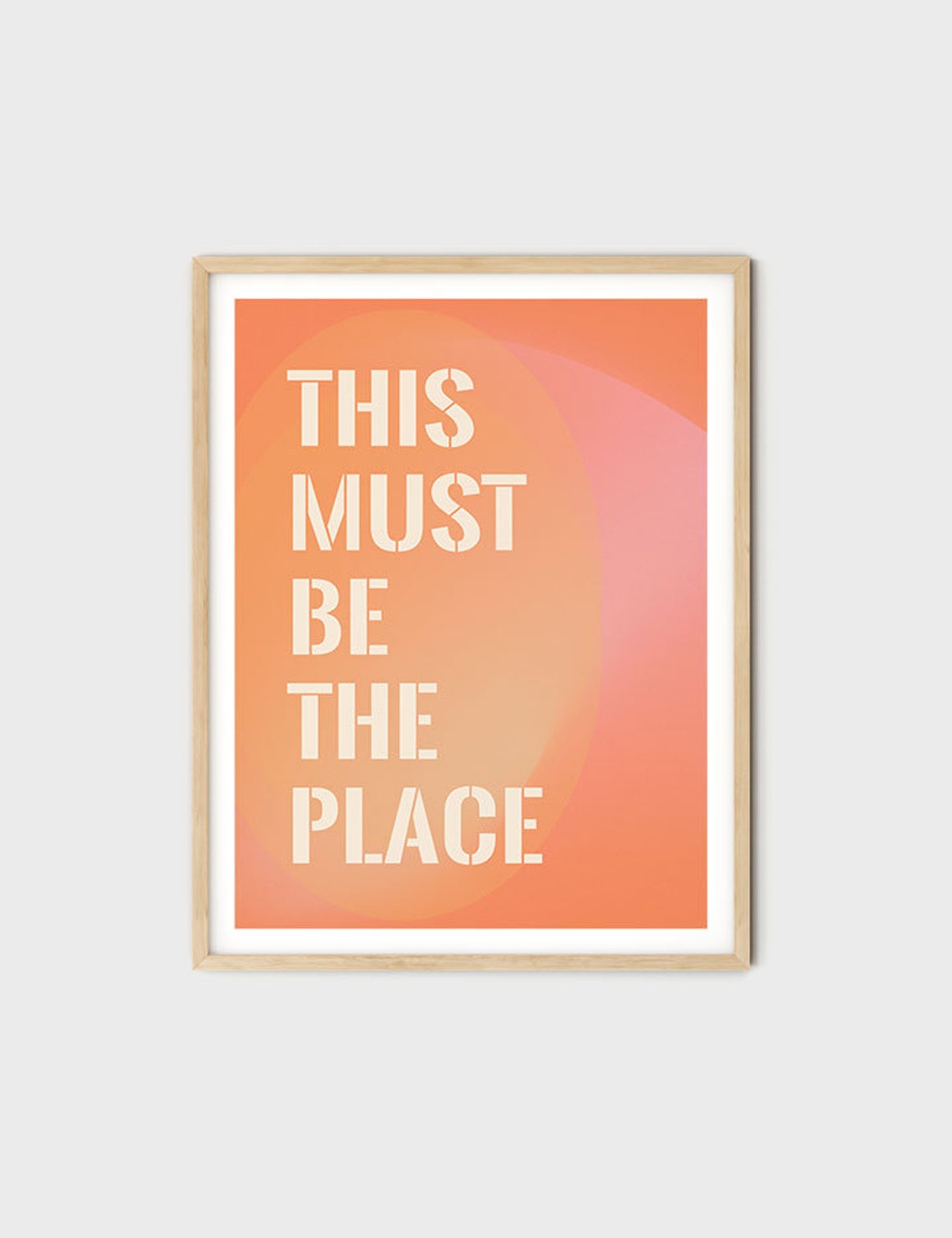This Must Be the Place Coral Stencil Caps Minimal Quote Wall Poster - Image 7