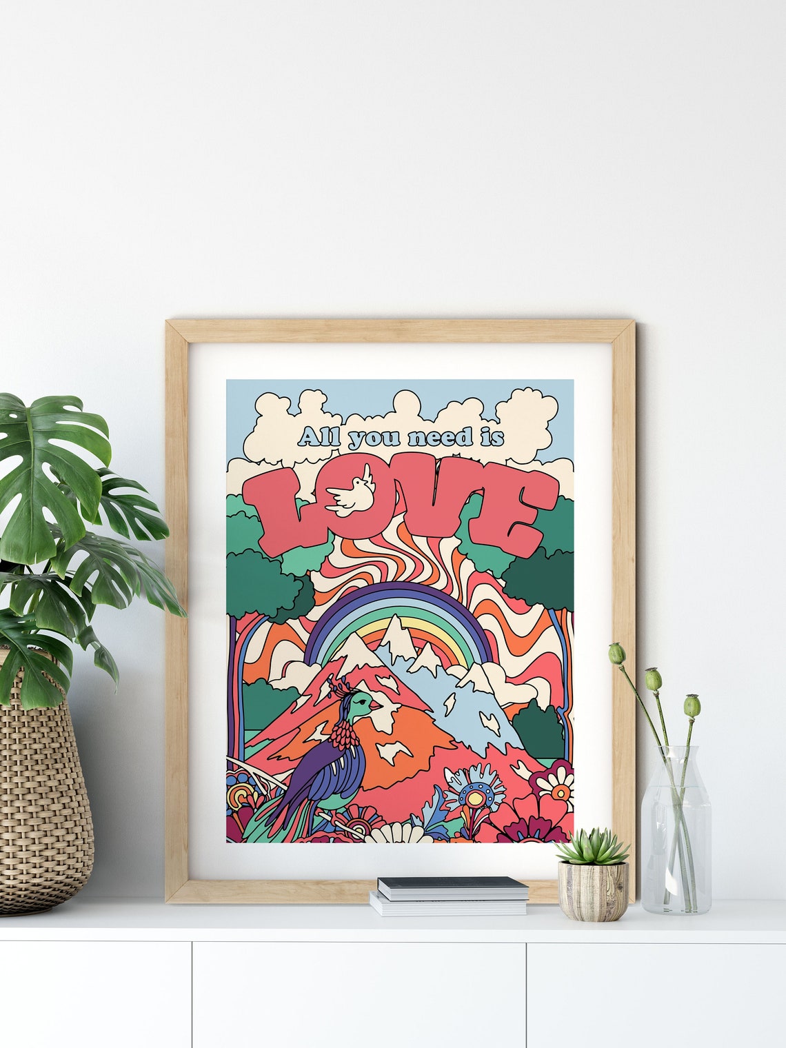 Beatles All You Need Is Love Psychedelic Rainbow Lyric Art Poster - Image 6